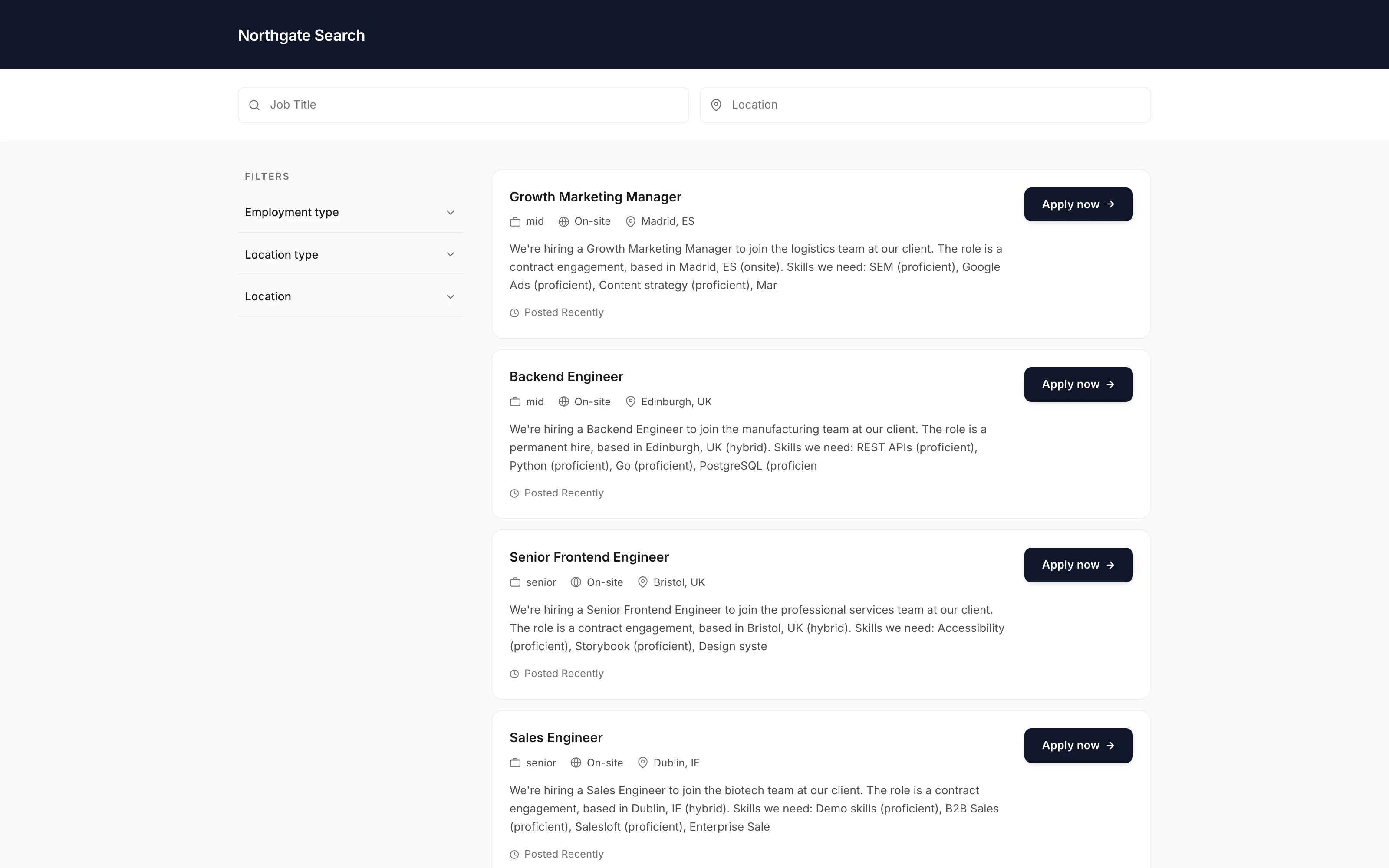 Careers pages in Vayora